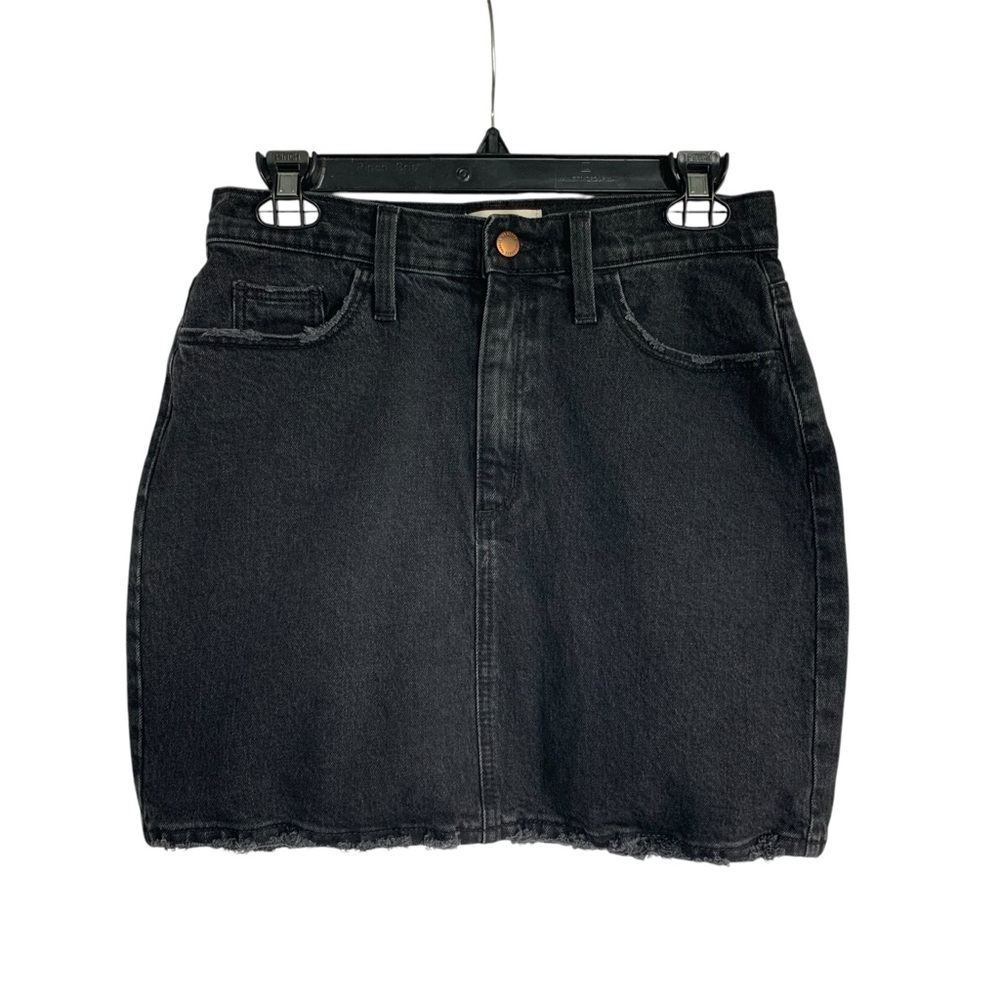 Universal Thread Womens 4/27 Black Denim Jean Skirt Distressed New With Tags